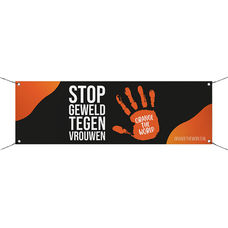 Orange the World spandoek - zwart
