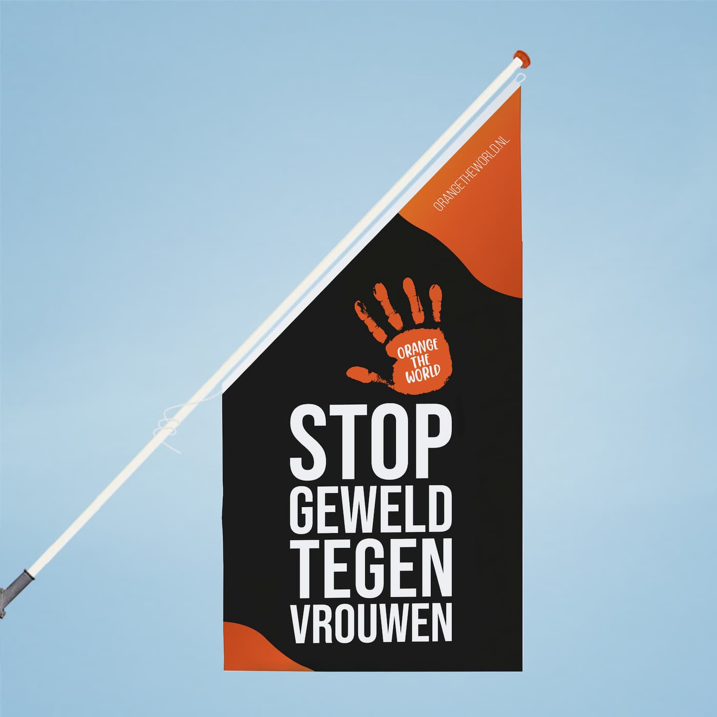 Orange the World kioskvlag - zwart
