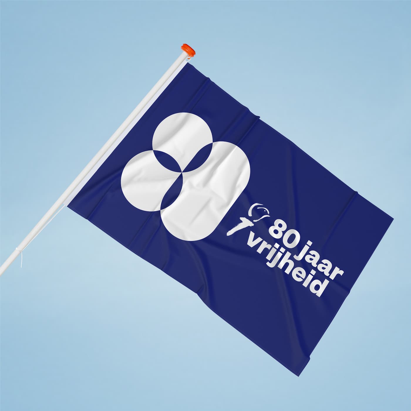 Vrijheidsvlag 80 jaar blauw