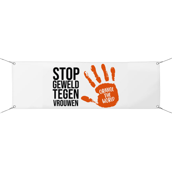 Orange the World spandoek - wit