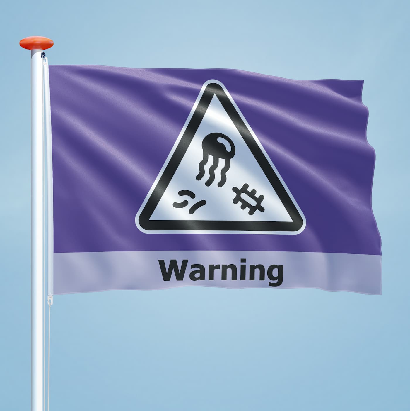 Waarschuwingsvlag Warning paars