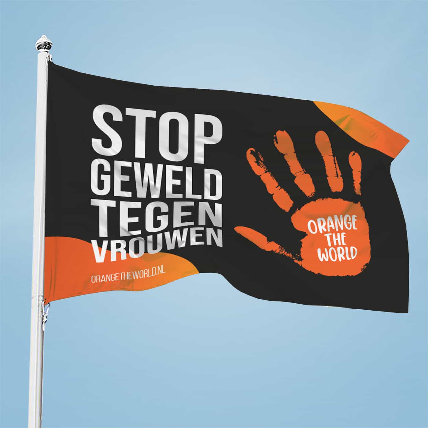 Orange the World vlag - zwart